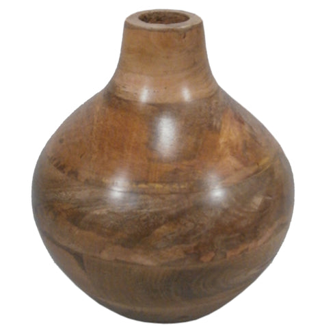 Wooden Hammered  Flower Vase  7"CDX15"HT